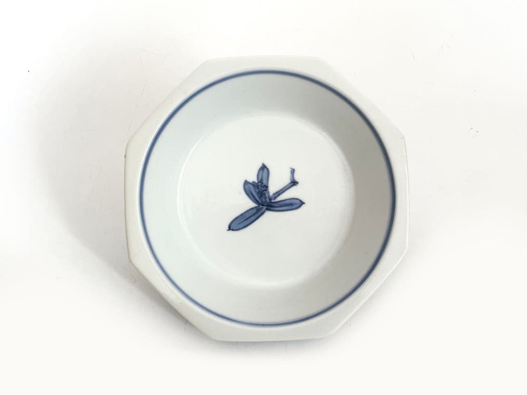 陶芸家　人間国宝　富本憲吉　染付　漢詩　文字文　八角皿　皿