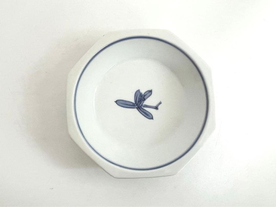 陶芸家　人間国宝　富本憲吉　染付　漢詩　文字文　八角皿　皿