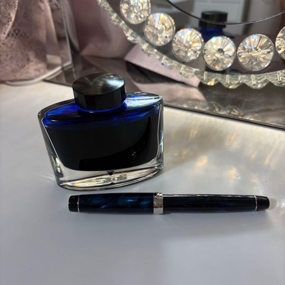 パイロット カスタムヘリテイジSE 万年筆 マーブルブルー F(細字) インク付