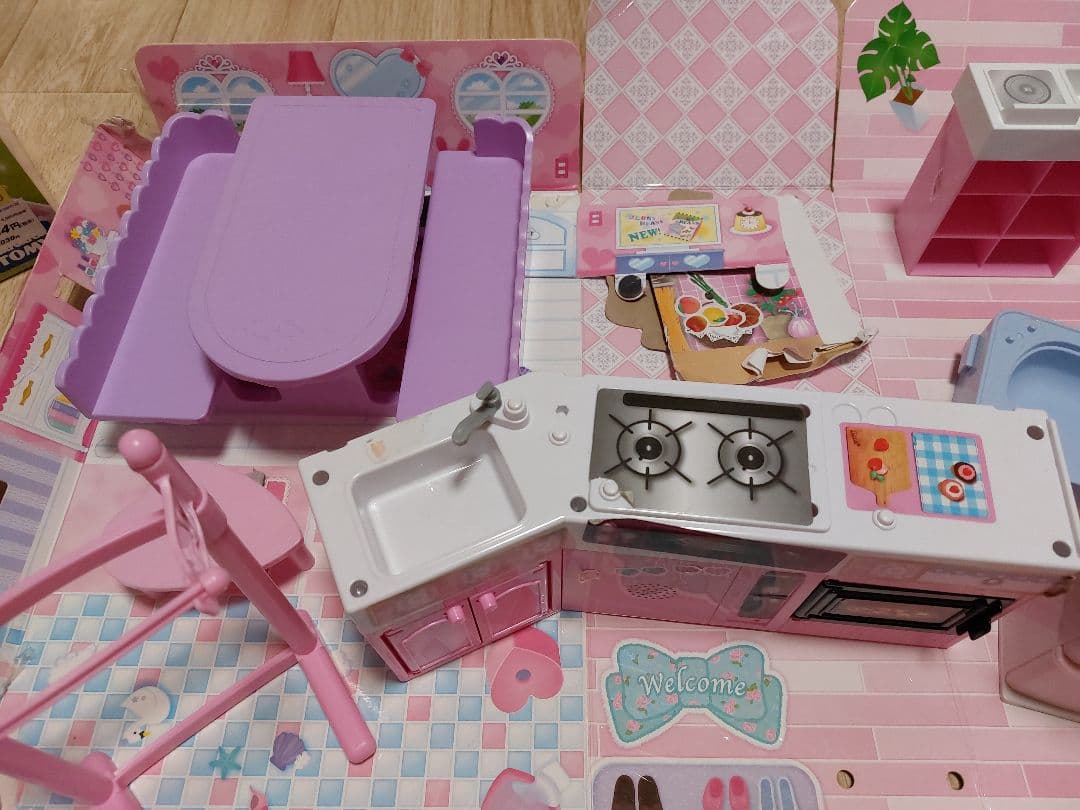 リカちゃんハウス、冷蔵庫、洗濯機、ひろびろキッチン、プリンちゃんセット