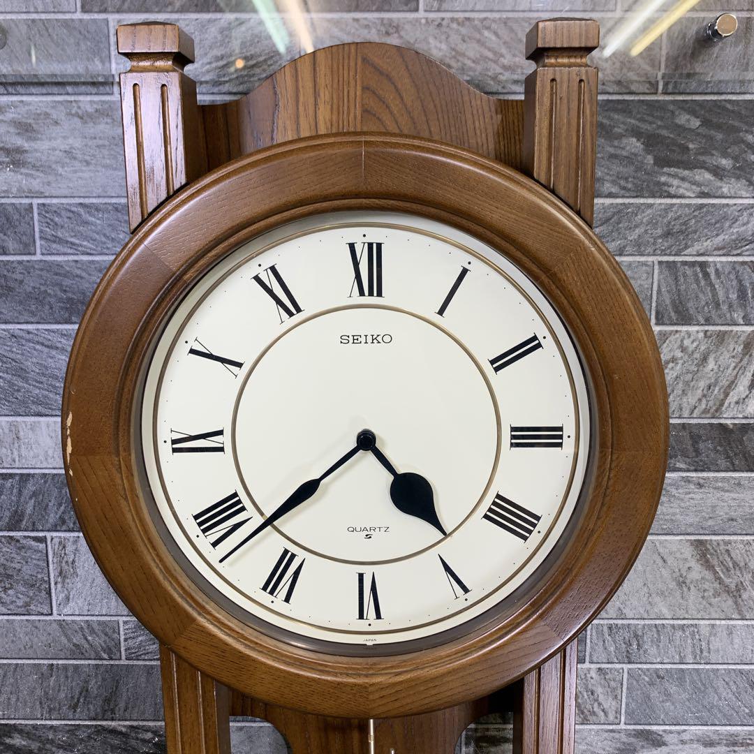 ビンテージ時計　柱時計　SEIKO　木製　大型振り子時計　時報付　PJ501B