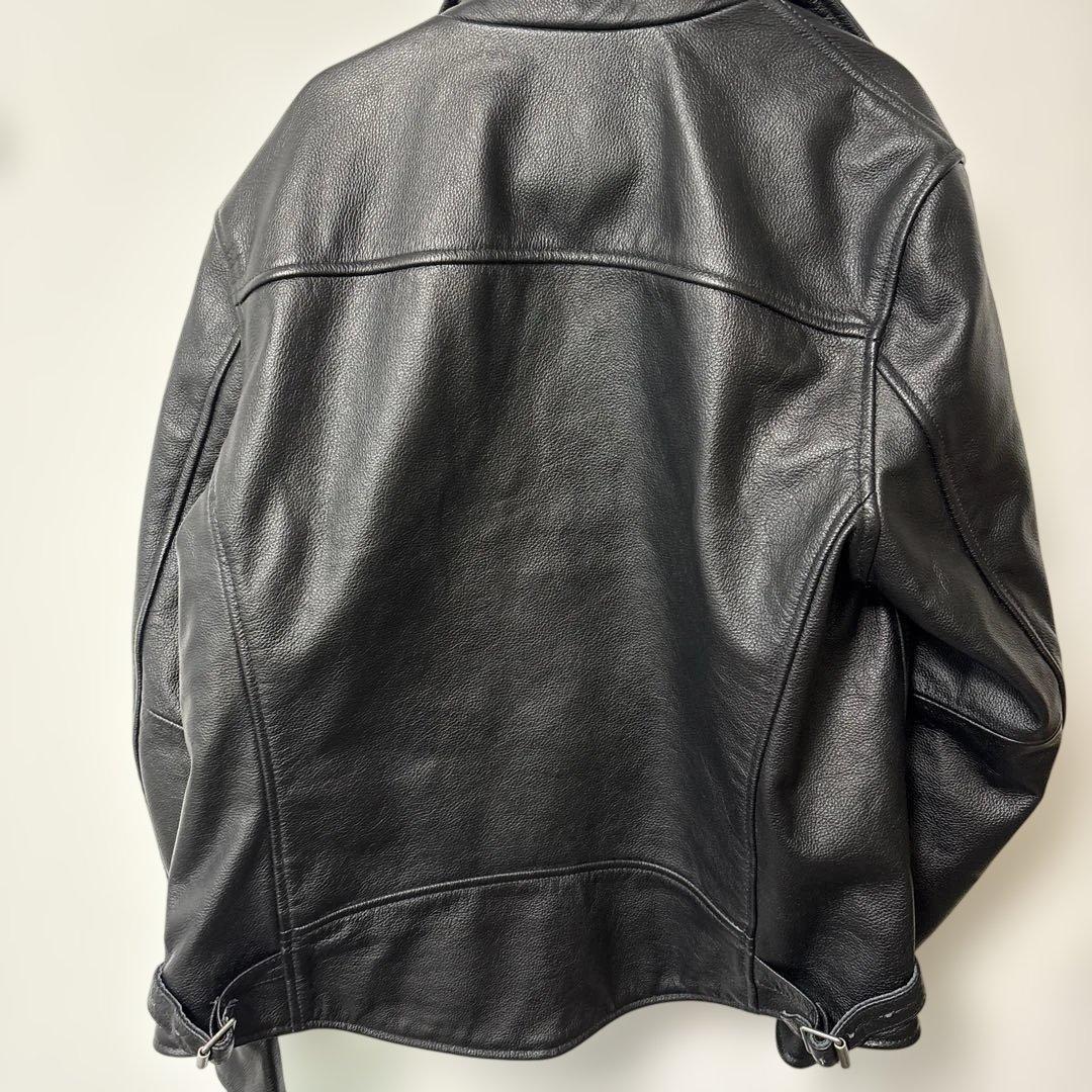 FORTIME ブラックレザー シングルライダースジャケット XL 牛革　本革