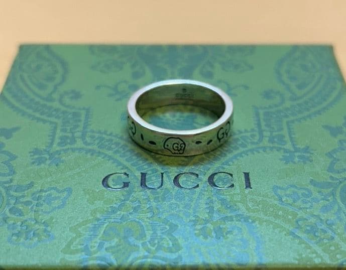 【付属品完備】GUCCI GGロゴ リング 18号