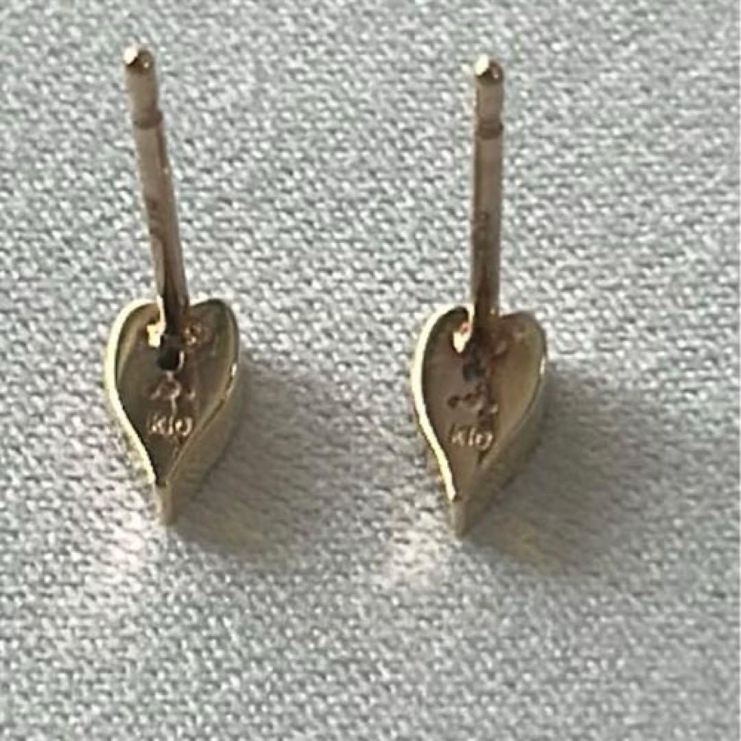 COCOSHNIK K10 ハート型ダイヤピアス