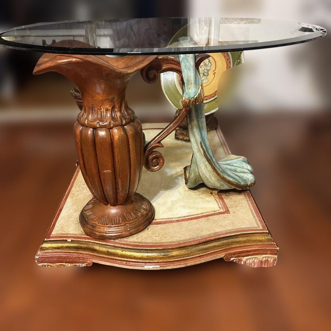 【 引取り限定　】ヴィンテージ　テーブル ガラステーブル　デザインテーブル