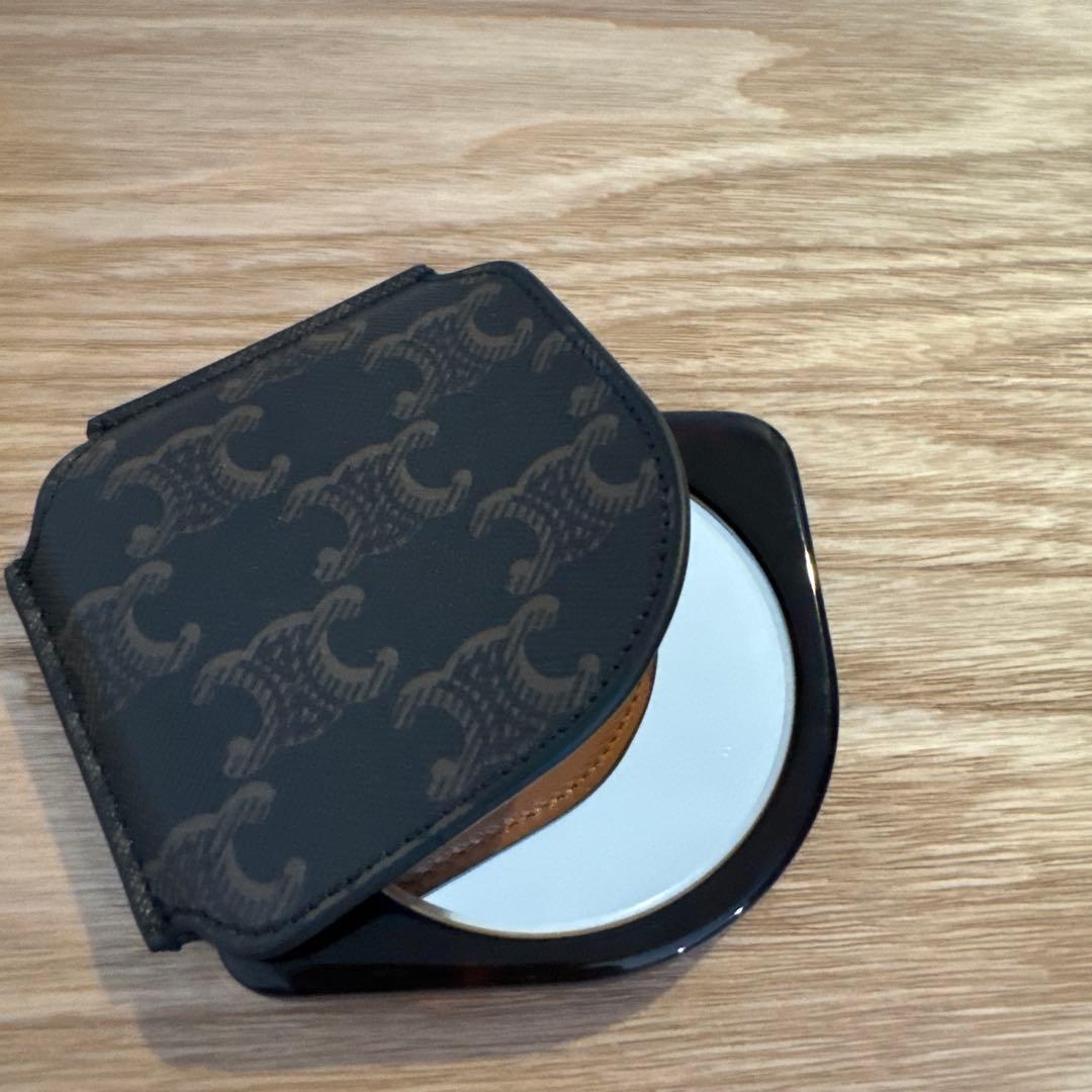 セリーヌ トリオンフ ポケットミラー トリオンフキャンバス ケース付き レジン