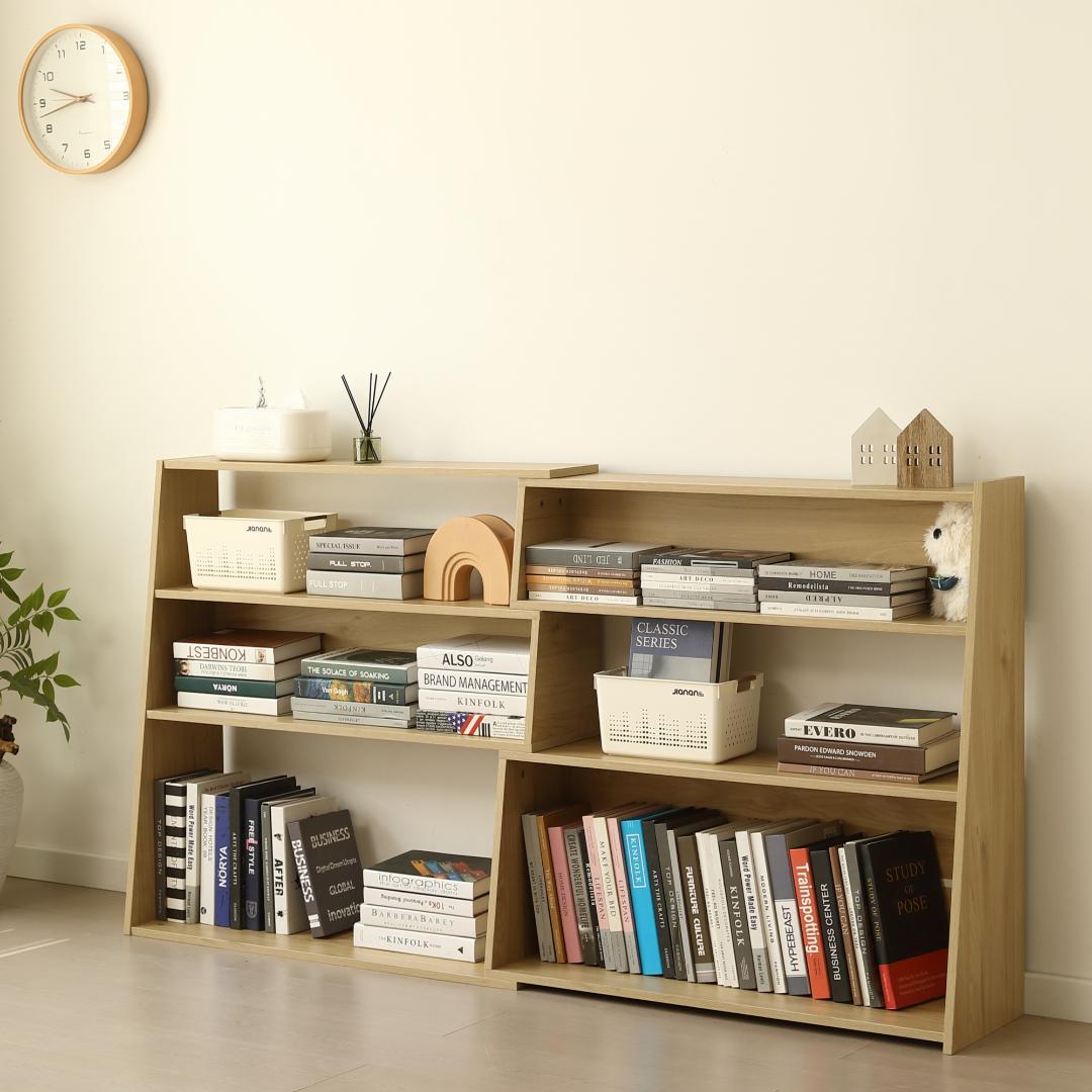 【幅90〜175cm】伸縮ラック オープンシェルフ 薄型 本棚 サイドボード