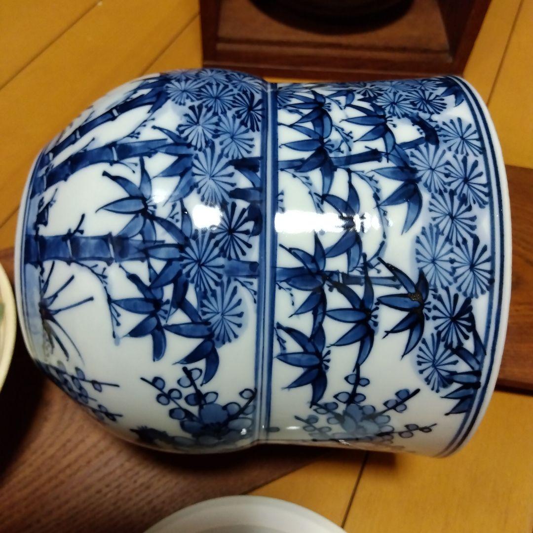 木製茶道具箱セット 　黒茶碗　水指染付