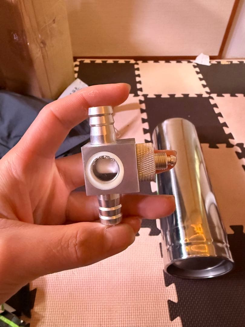 水草水槽用 4L 自作CO₂ボンベ 2口手動バルブ＋T字型CO₂ミキサー セット