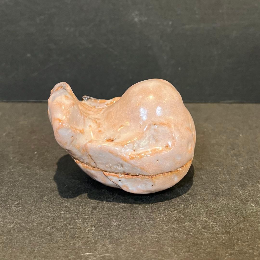 人間国宝　三輪休和 (十代 三輪休雪) 萩　雀　香合 共箱 茶道具