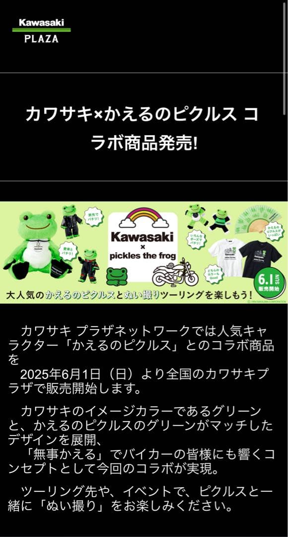 Kawasaki かえるのピクルス ぬいぐるみ