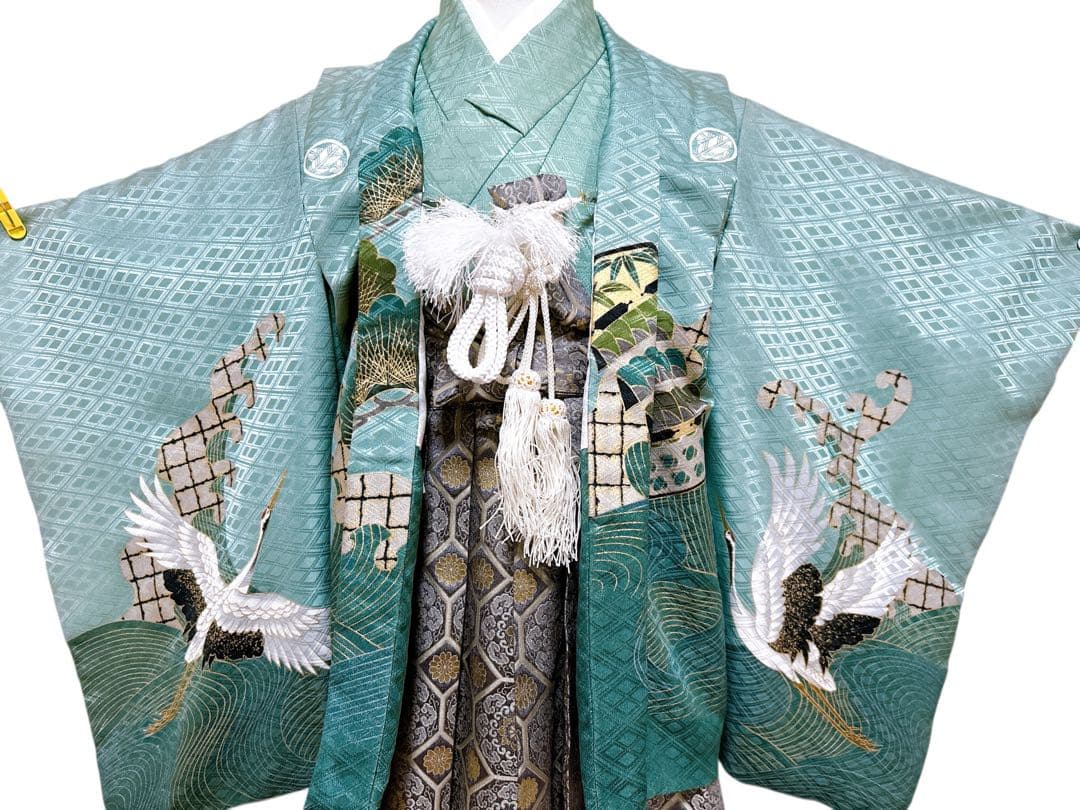 3歳から小さめ5歳♡男の子　フルセット　一式　緑系　兜　鶴