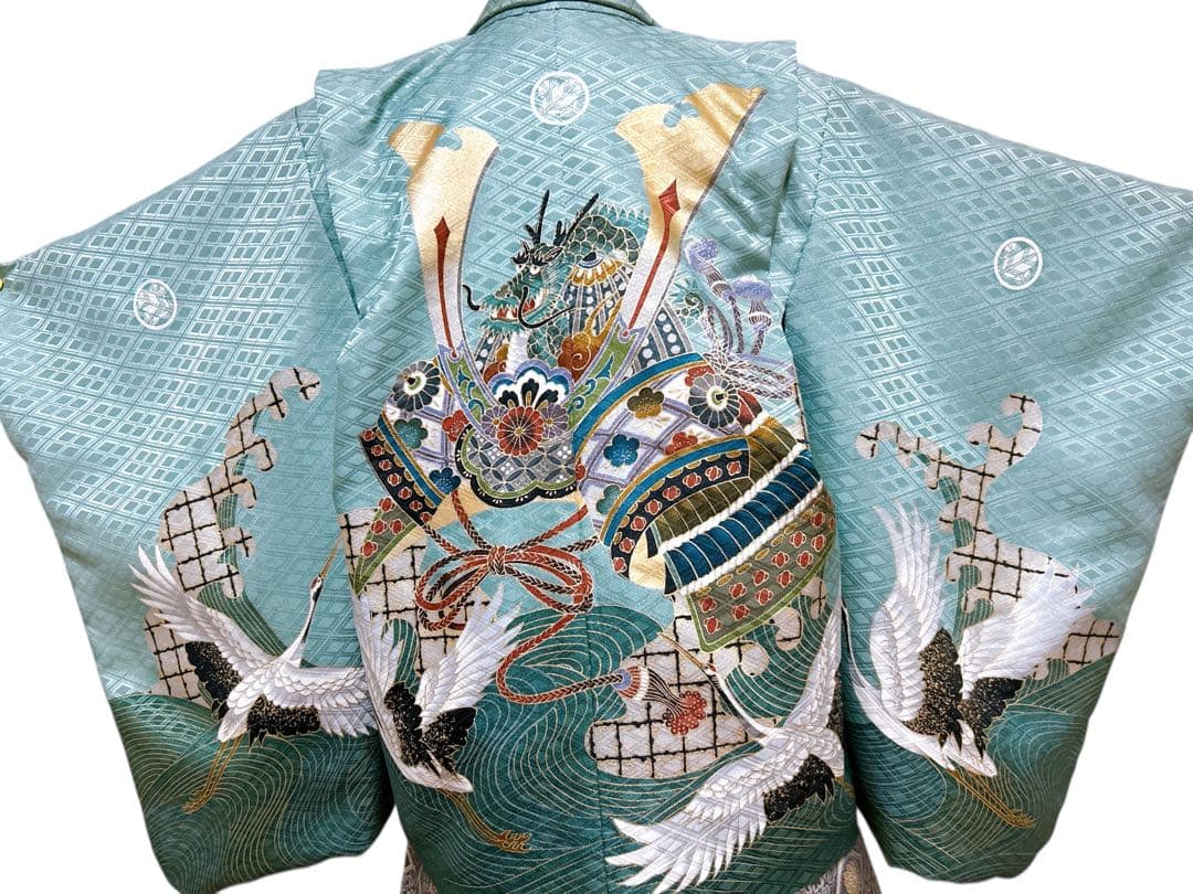 3歳から小さめ5歳♡男の子　フルセット　一式　緑系　兜　鶴