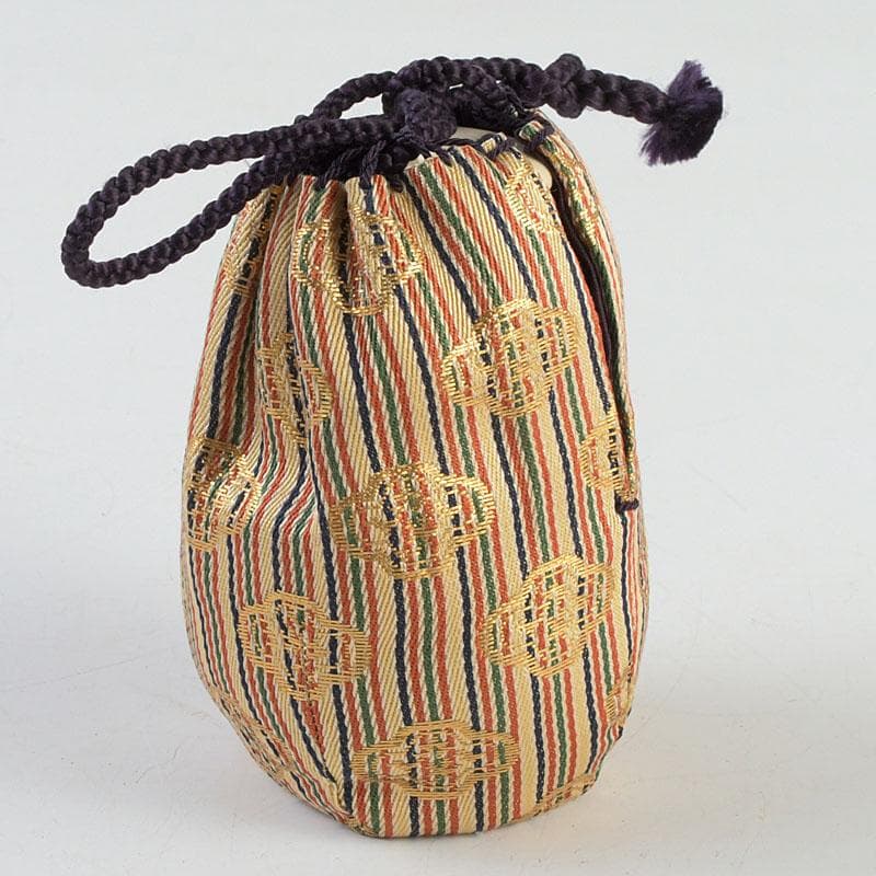 茶道具　平安　万代喜山作　瓢形茶入　仕覆付　共箱　V　9361