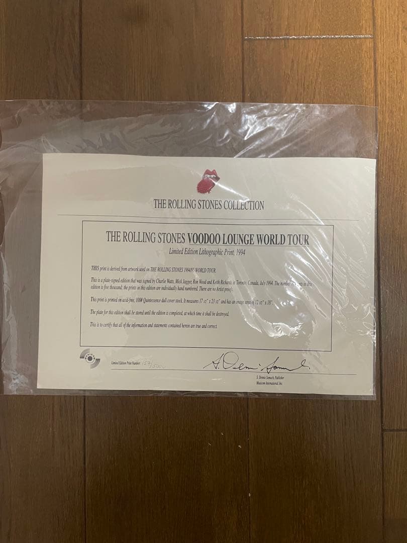 rolling stones リトグラフ　ポスター証明書付属