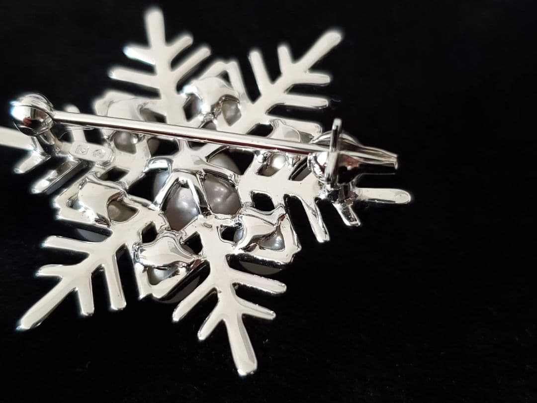 ミキモト　パール　ブローチ　雪の結晶　スノーフレーク