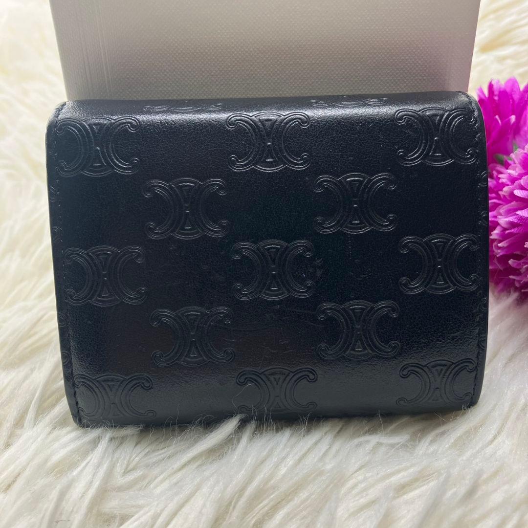 極美品✨️正規品✨セリーヌ スモールトリフォールドウォレット トリオンフ ロゴ