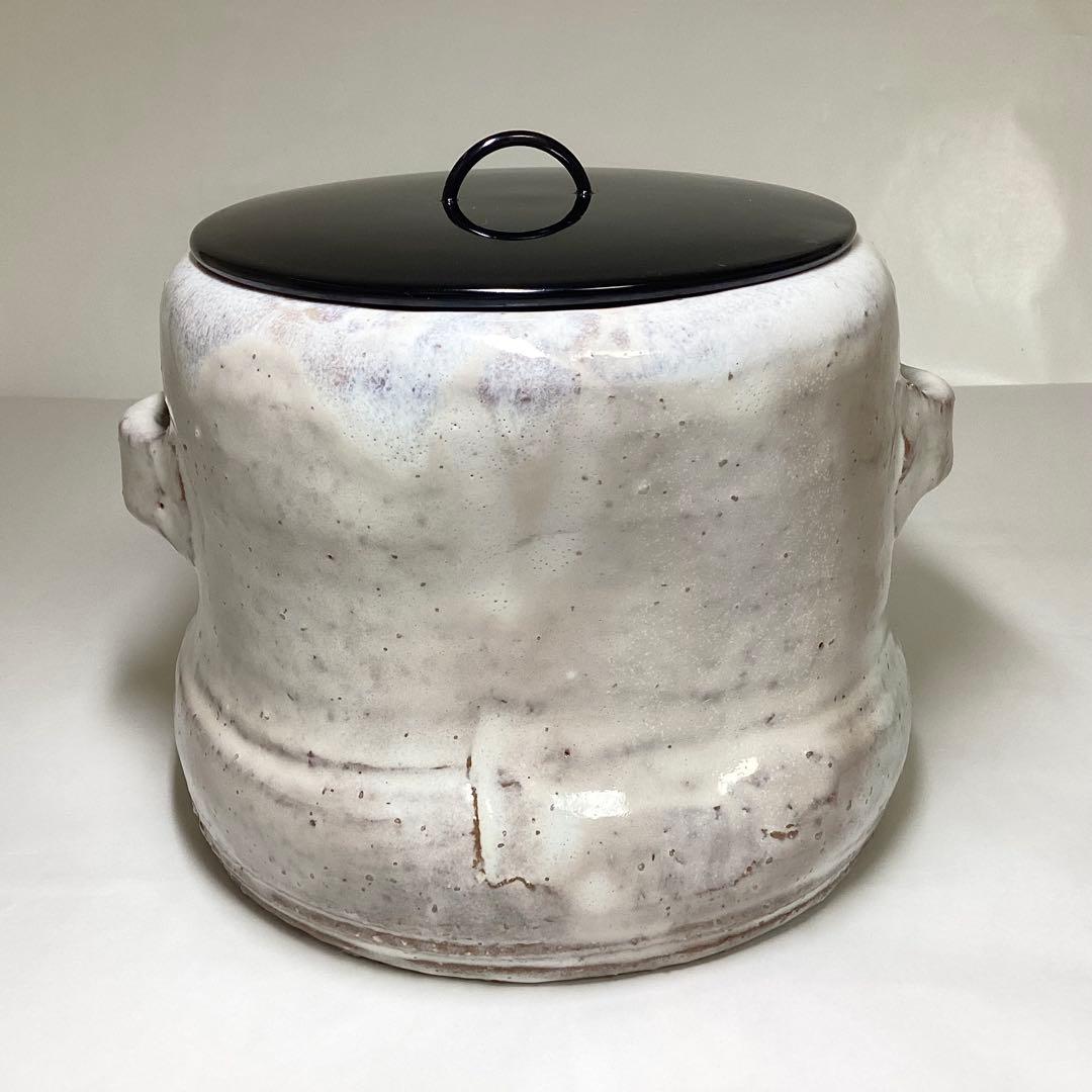 水指 萩 指月窯 波多野善蔵 塗蓋付 木箱入 茶道具 古物品