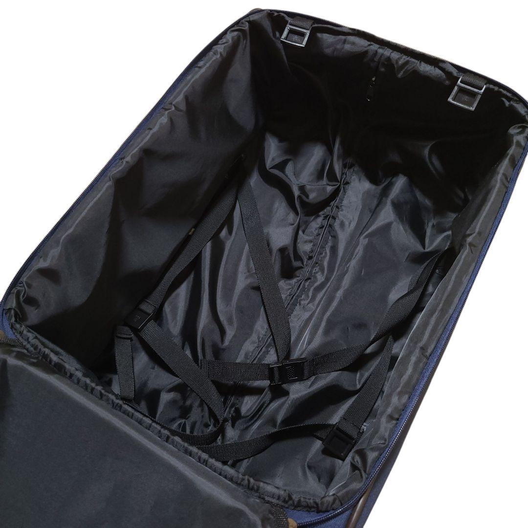 未使用☆possédez スーツケース 44L ソフト ファスナー ネイビー 布