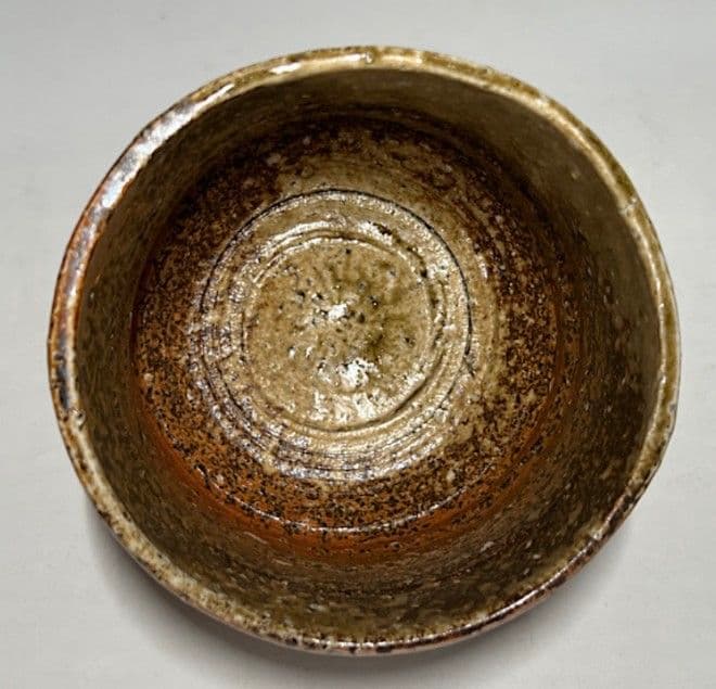 【筒茶碗】四代高橋楽斎作　茶碗　共箱　共布　栞　ねのこ餅　豪快な自然釉