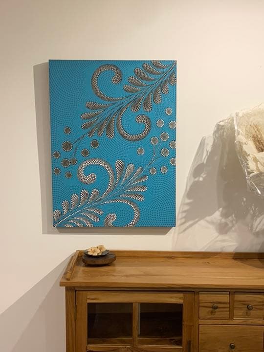 【訳あり】バリ島ドットアート 80×60cm通常22,000円がなんと！