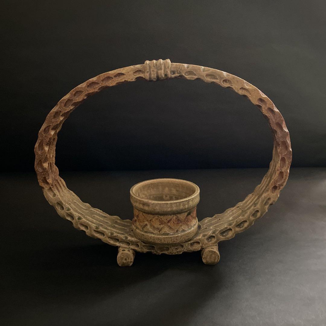 未使用　自宅保管品　大型花器『花窓』瀬戸　元青磁の名家