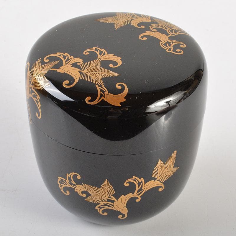 いずも渡辺松悦作　松唐草蒔絵　大棗　堀内宗完(兼中斎)極め箱　DR7197