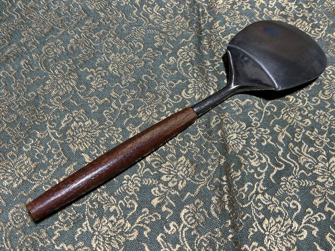 炉用灰匙 銀製 木製の柄