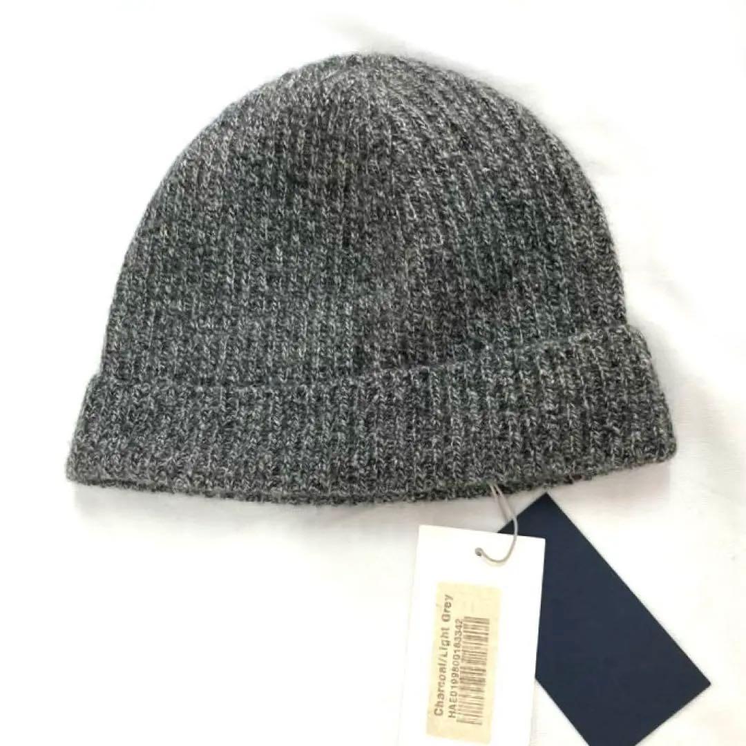 ジョンストンズ 未使用 ニット帽 チャコール カシミヤ 帽子 フリーサイズ