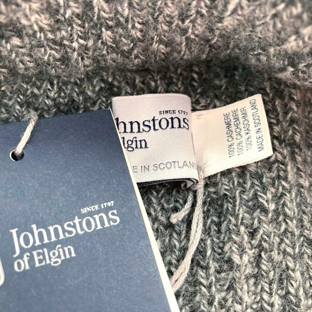 ジョンストンズ 未使用 ニット帽 チャコール カシミヤ 帽子 フリーサイズ