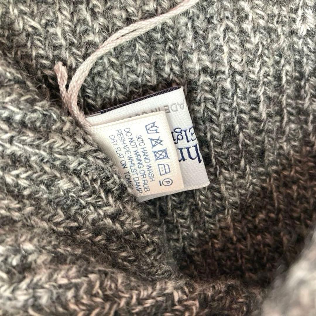 ジョンストンズ 未使用 ニット帽 チャコール カシミヤ 帽子 フリーサイズ