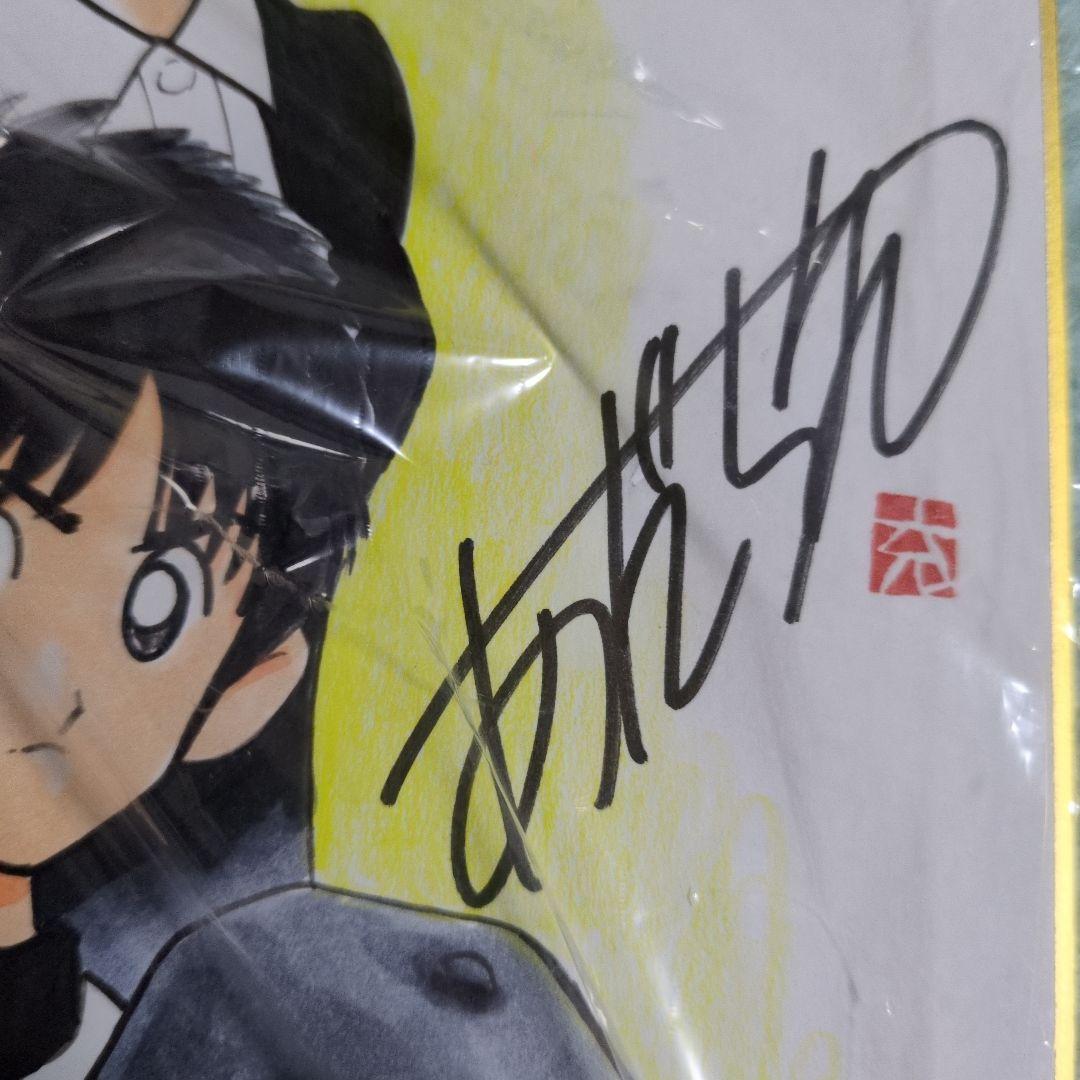 あだち充先生　直筆サインいり　H2　色紙　イラストも肉筆