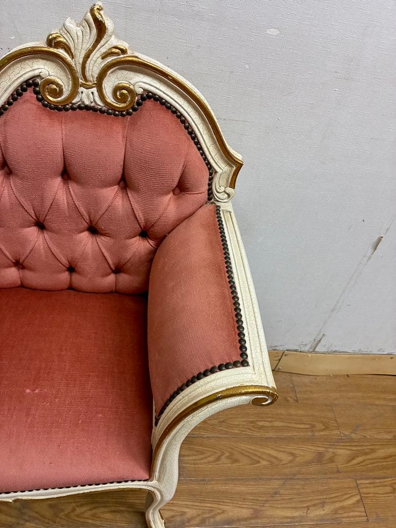 ラブラブ☆管385☆イタリア製☆ロココ調☆姫系☆カウチソファー☆ベンチ