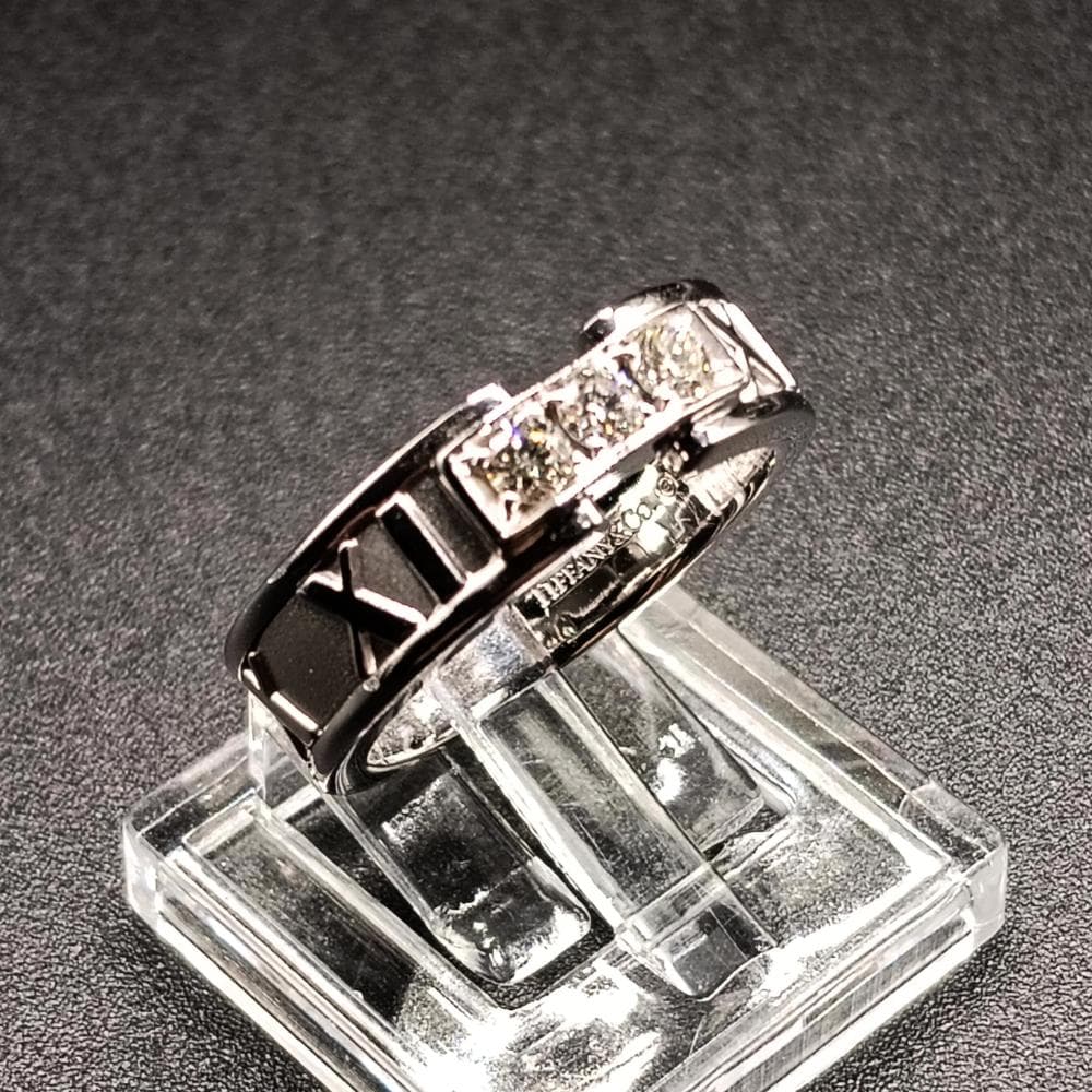 TIFFANY & Co. 750 アトラスリング 3Pダイヤ 約8号 7.0g