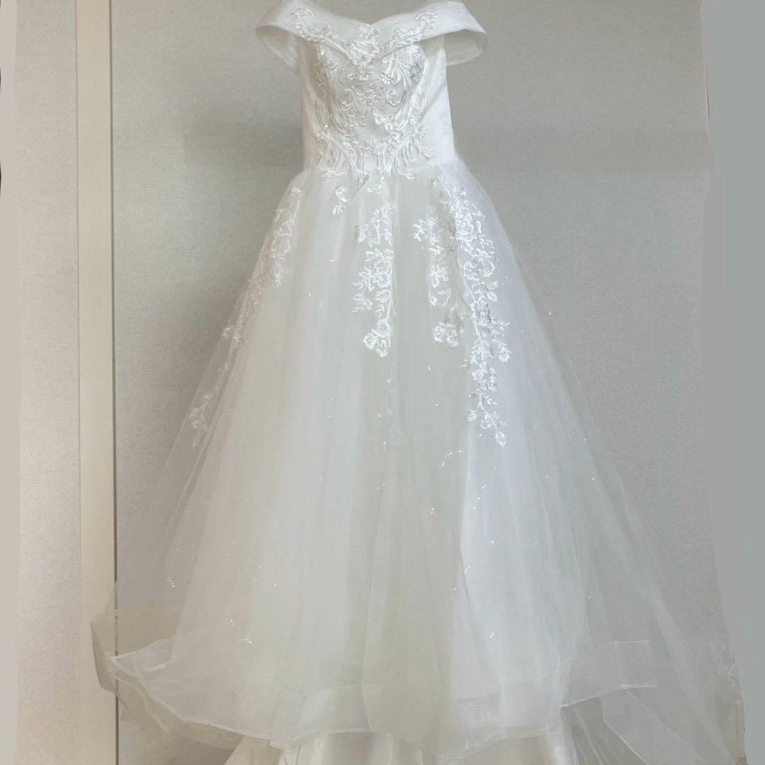 【美品】オフショルダーウェディングドレス