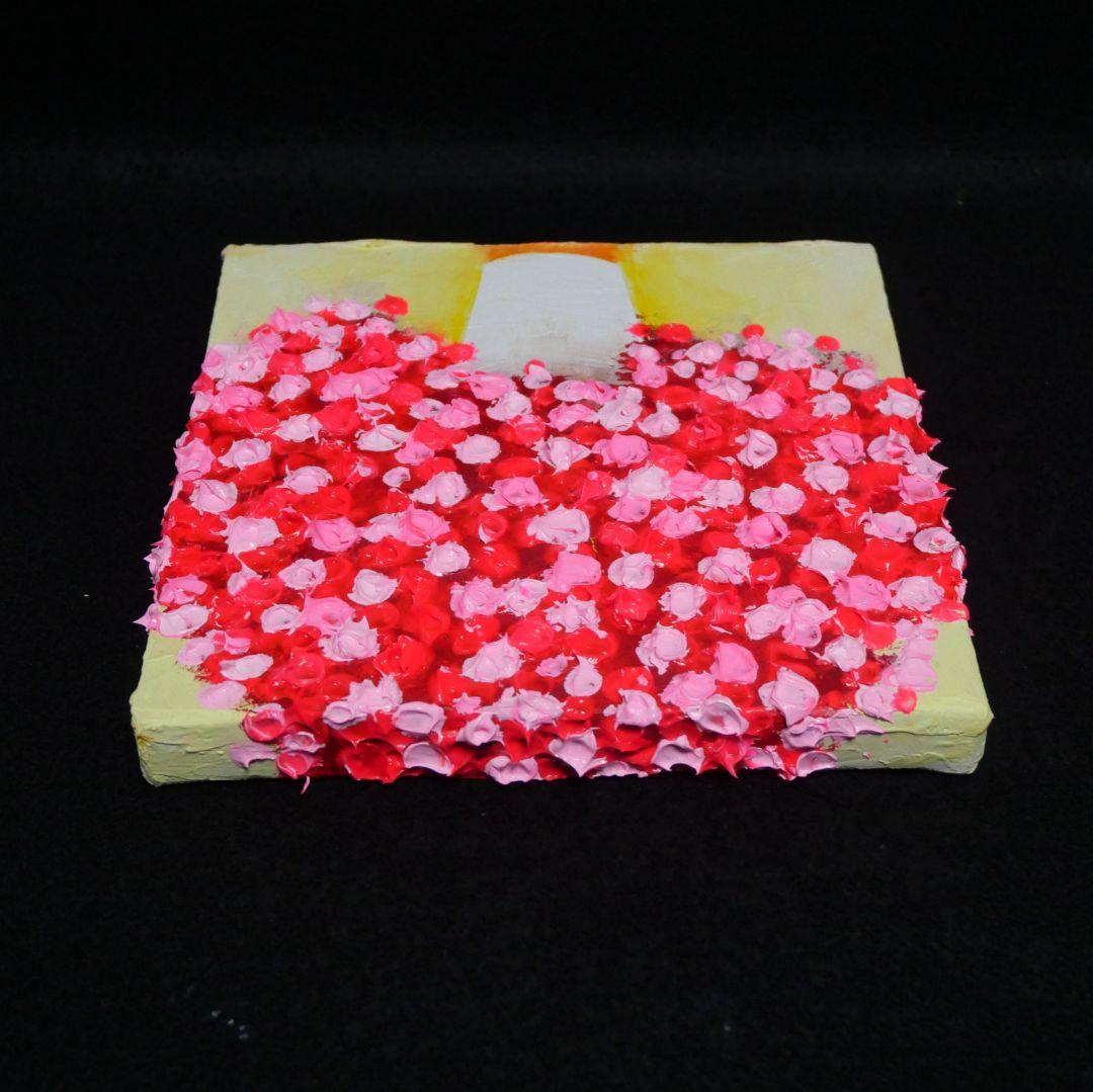 油絵 油彩 油彩画 絵画 アートパネル【ピンクかすみ草】