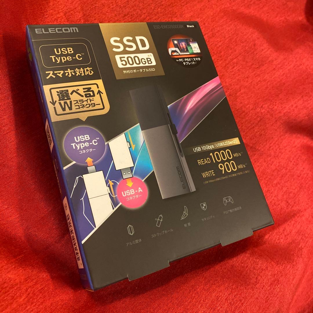 【新品】ELECOM USB Type-C SSD500GB