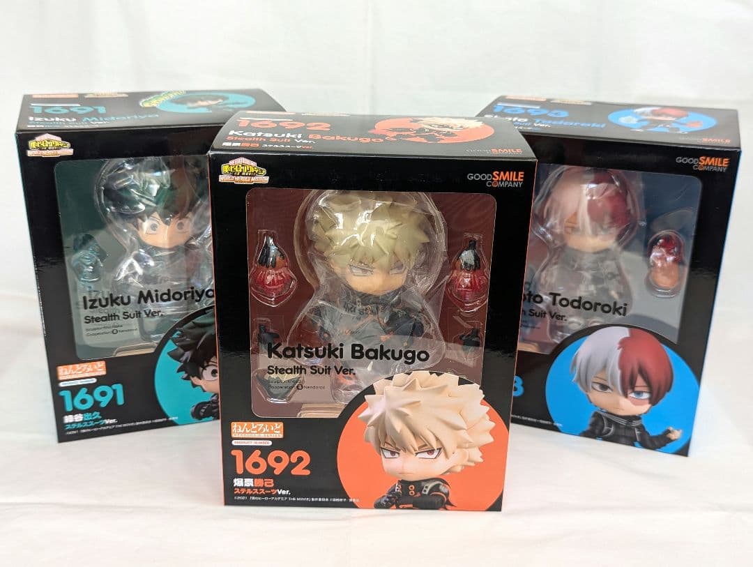 【新品未開封】ねんどろいど　緑谷出久　爆豪勝己　轟焦凍　ステルススーツVer.