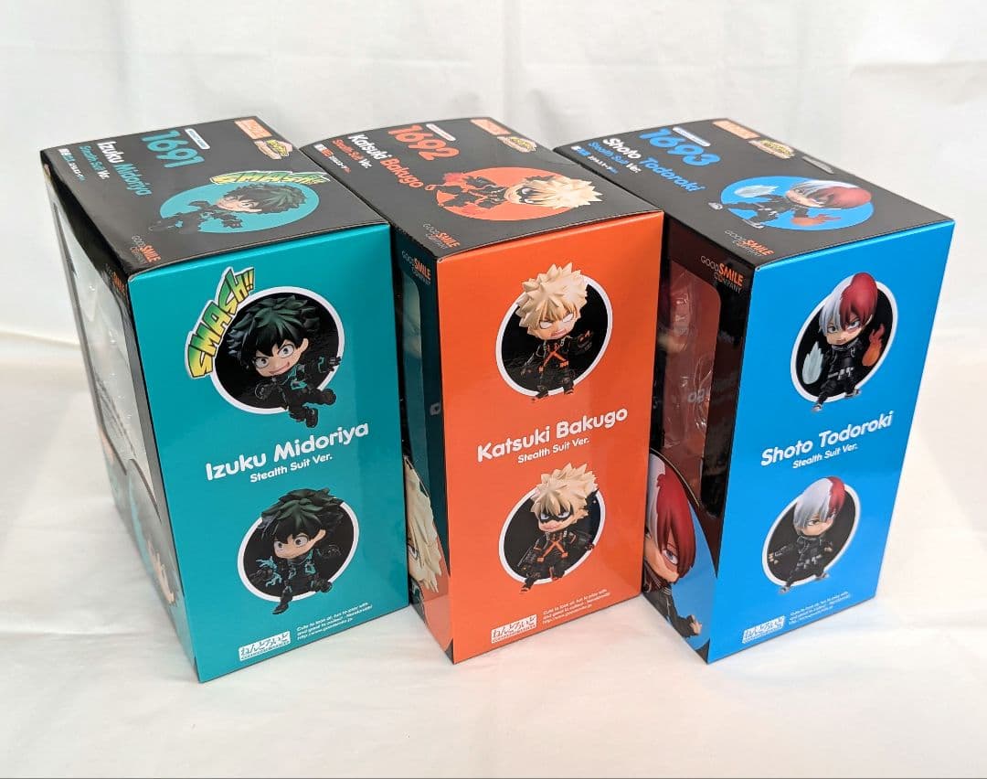 【新品未開封】ねんどろいど　緑谷出久　爆豪勝己　轟焦凍　ステルススーツVer.