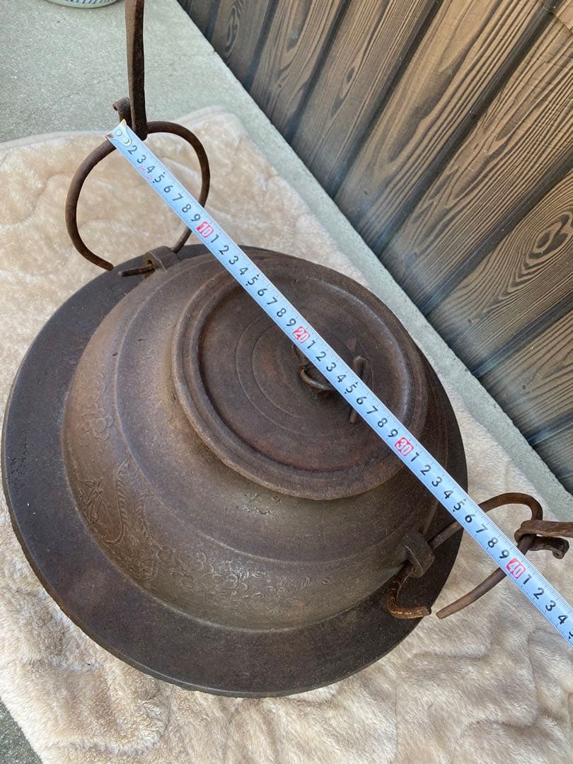 特大　茶釜　囲炉裏　鉄瓶　大型　南部鉄器　骨董