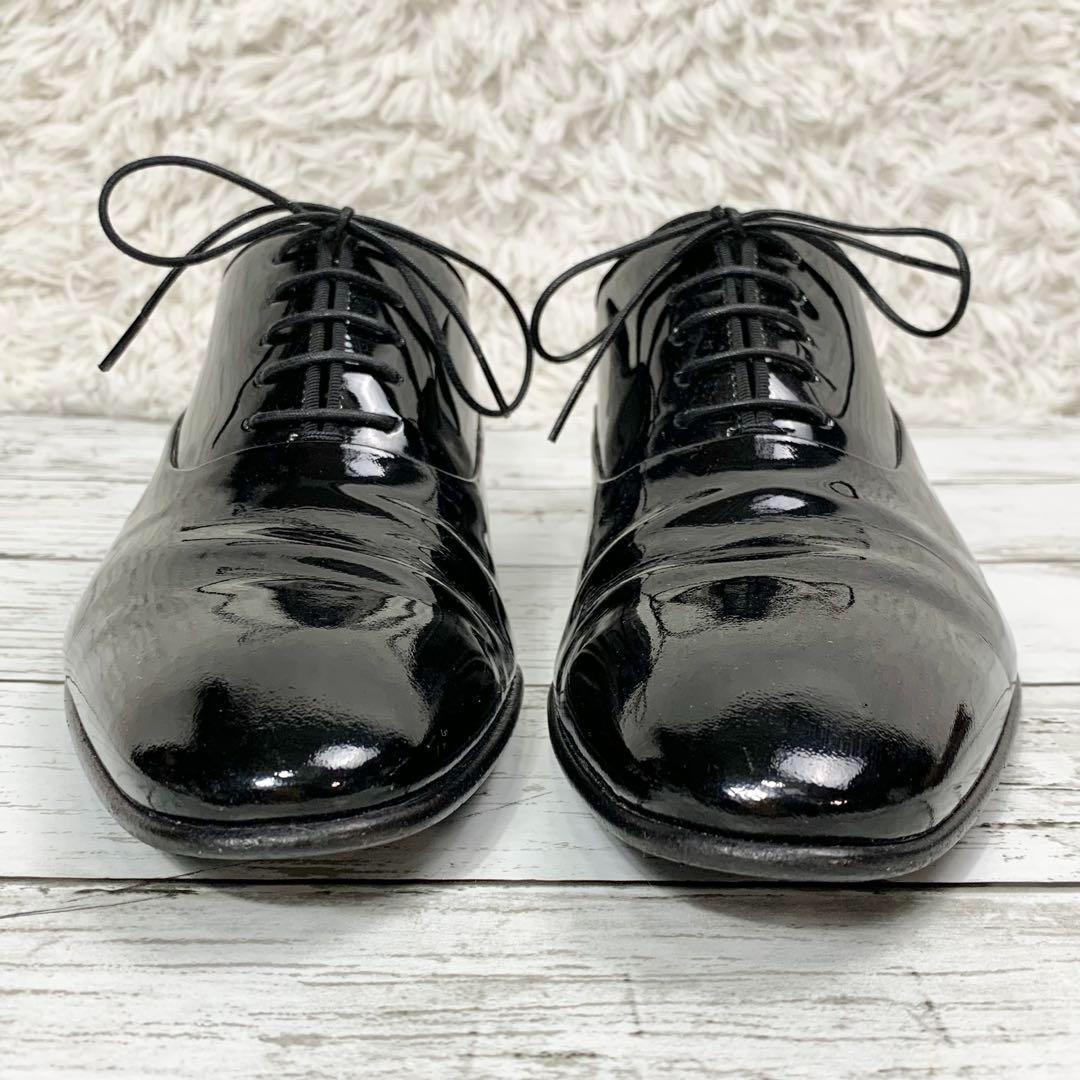 【美品】 HUGO BOSS ビジネスシューズ ドレスシューズ エナメル 黒