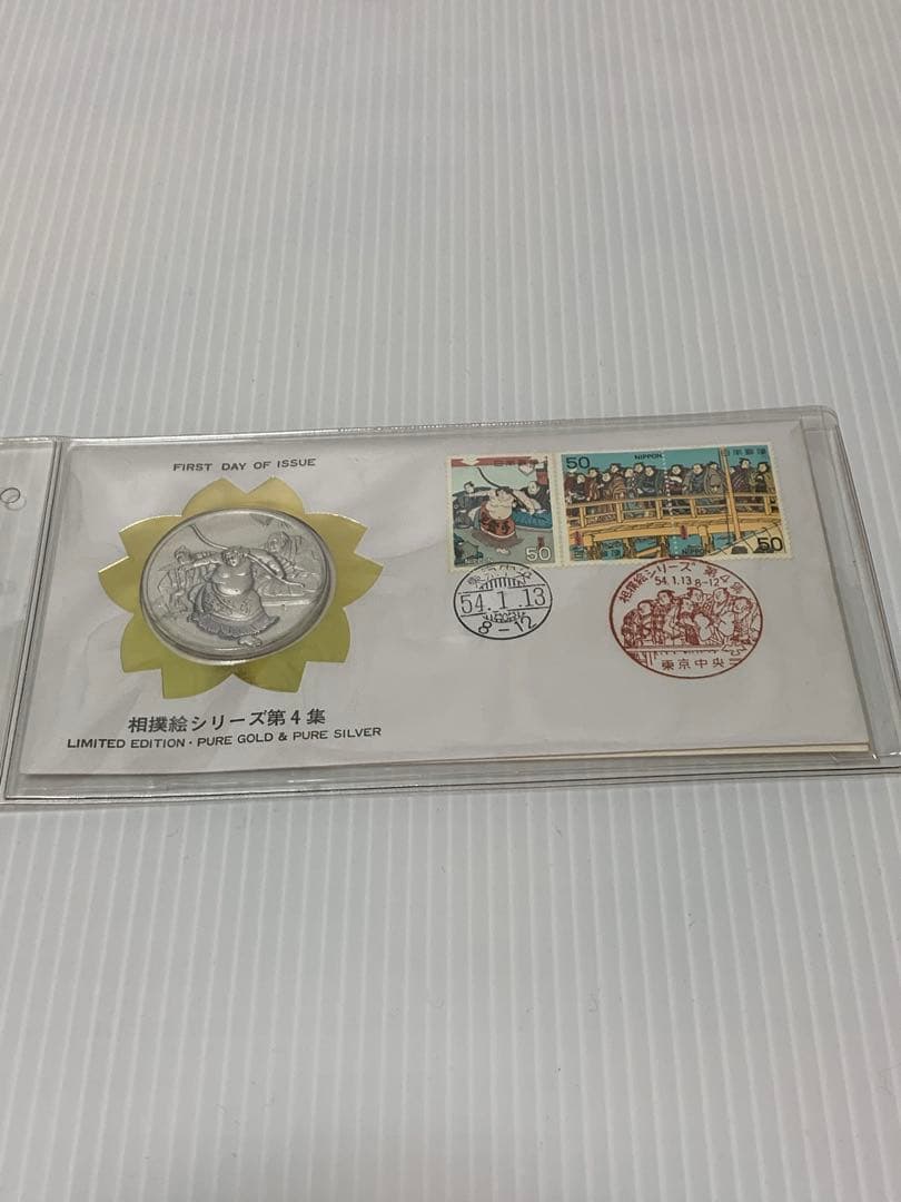 初日カバーメダルコレクション　相撲絵シリーズ全5点　純銀(999.9) 認定証付