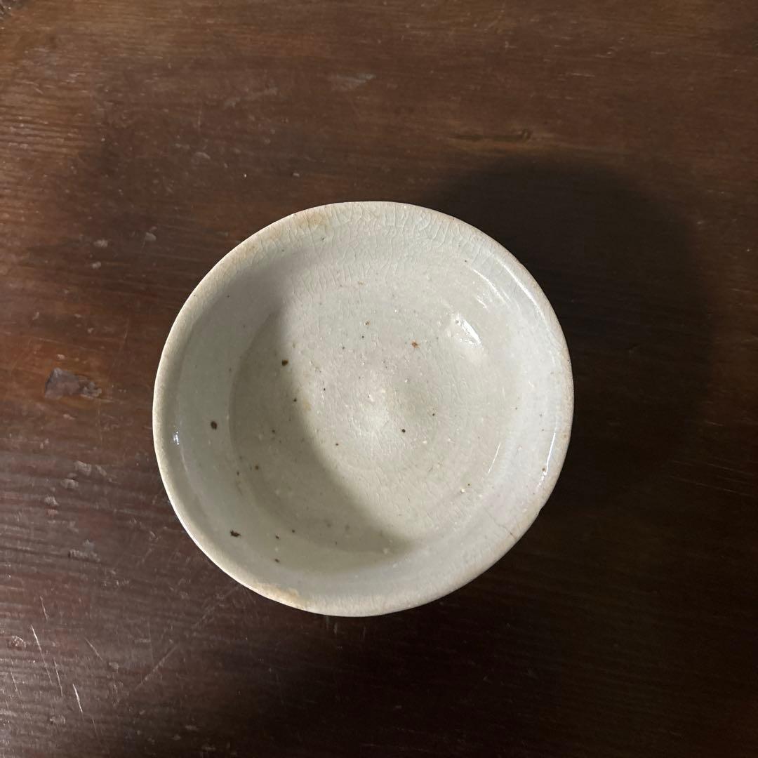 李朝盃　小鉢　白磁　堅手　小服茶碗　韓国アンティーク　古道具　古民芸　古陶磁