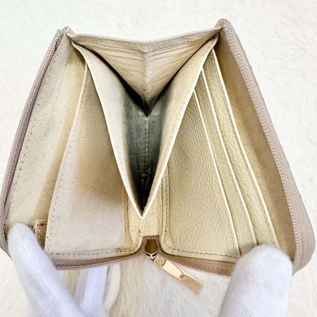 ATAO アタオ ミリモ パイソン箔 オーガニックロゼ ゴールド ミニ財布 ロゴ