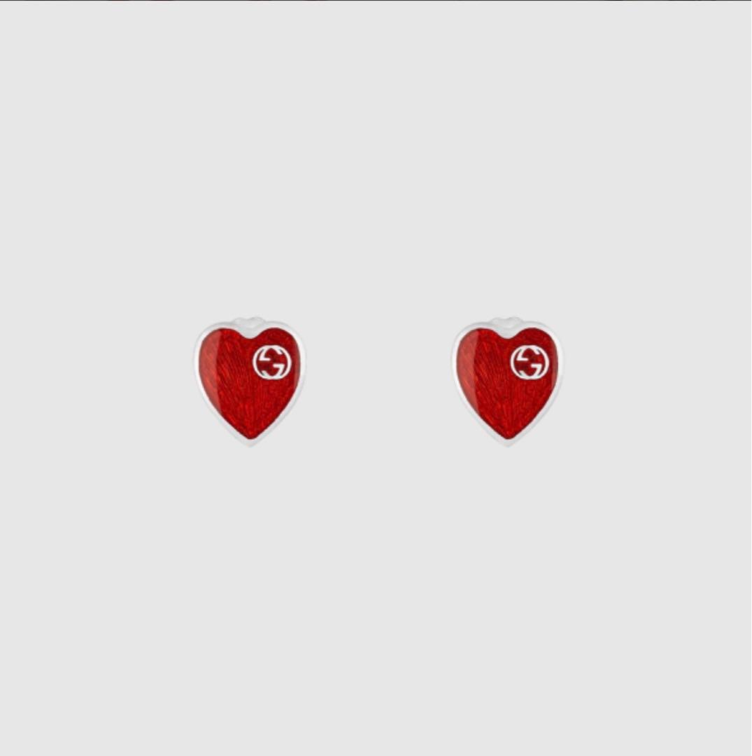 新品未使用 GUCCI グッチ インターロッキングG ハート付き ピアス