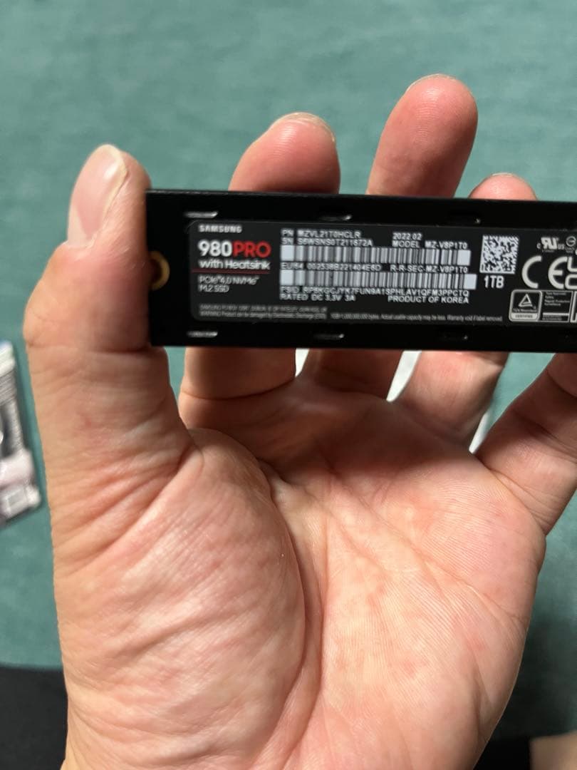 Samsung 980 PRO 1TB SSD ヒートシンク付き