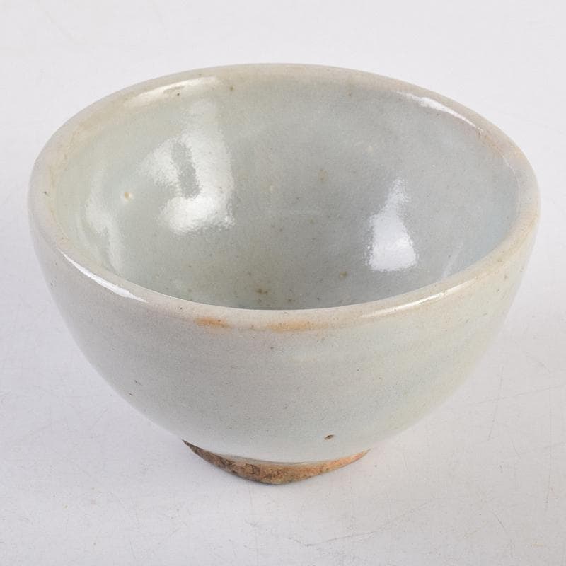 朝鮮美術　李朝　高麗白磁　染付　逸字文　盃　時代箱付　M　R8877