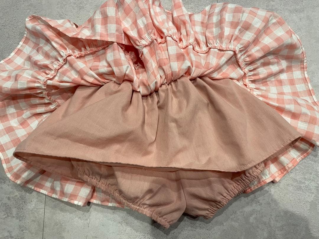 値下げ中WonnyRibbon Mサイズ　ピンクギンガムチェック柄