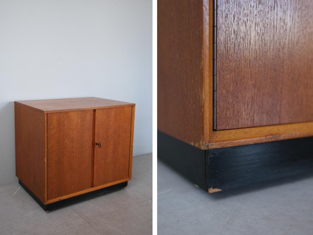 英国アンティークチーク古木キャビネット/木製キッチン収納/飾り棚(91-220)