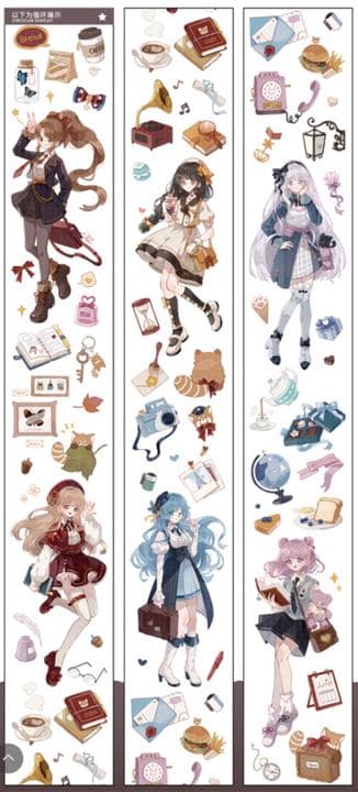 M866.アリス茶会 学院少女 マスキングテープ PET